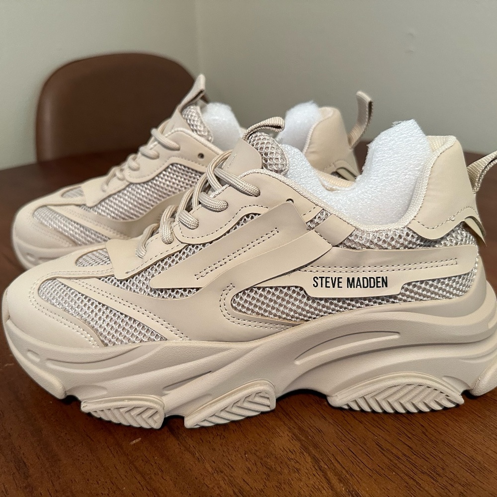 Steve Madden Tan Possession Chunky Sneakers
